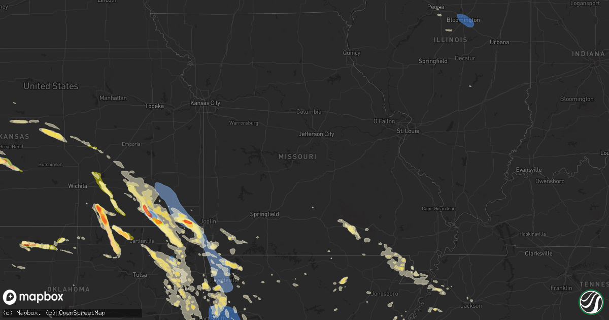 Hail map in Missouri on August 16, 2024