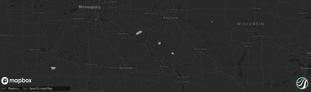 Hail map in Alma, WI on August 16, 2025