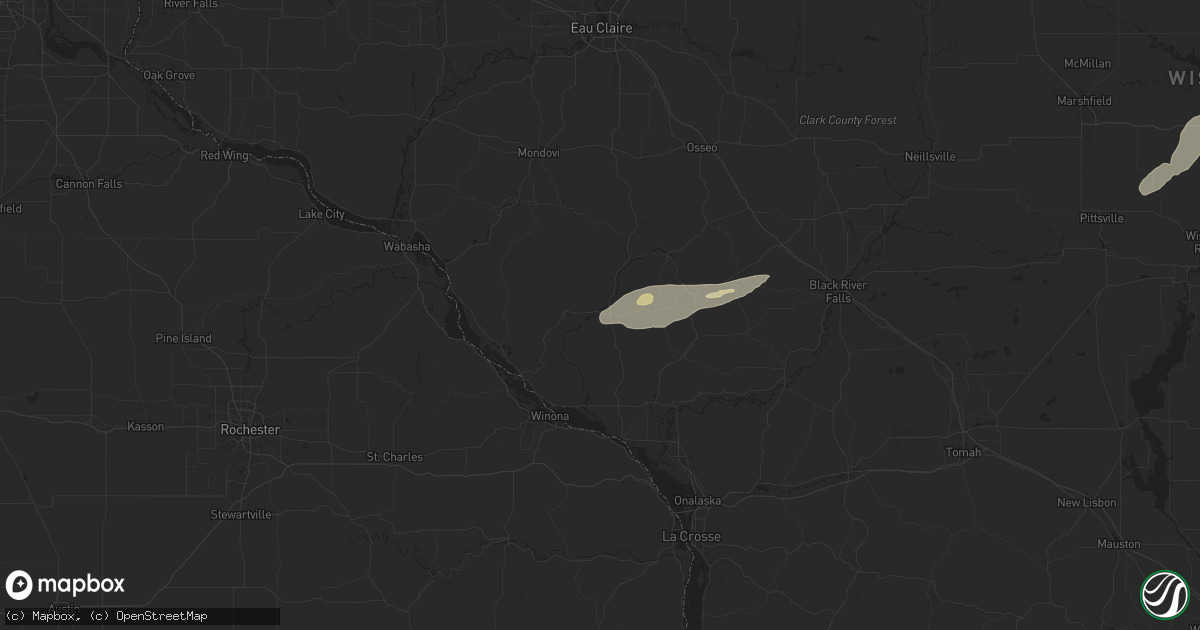 Hail map in Arcadia, WI on August 16, 2025