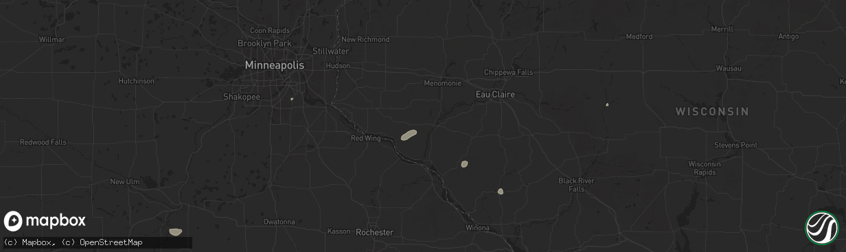 Hail map in Arkansaw, WI on August 16, 2025