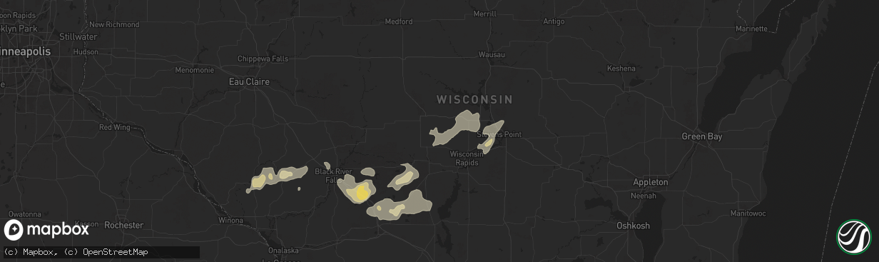 Hail map in Arpin, WI on August 16, 2025