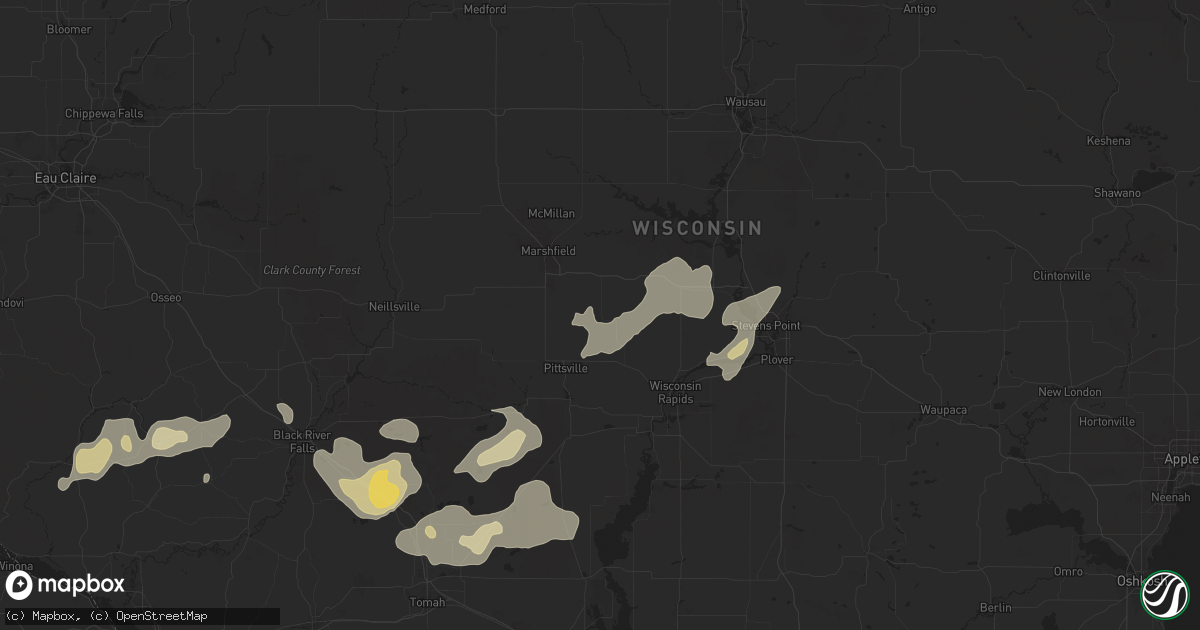 Hail map in Arpin, WI on August 16, 2025