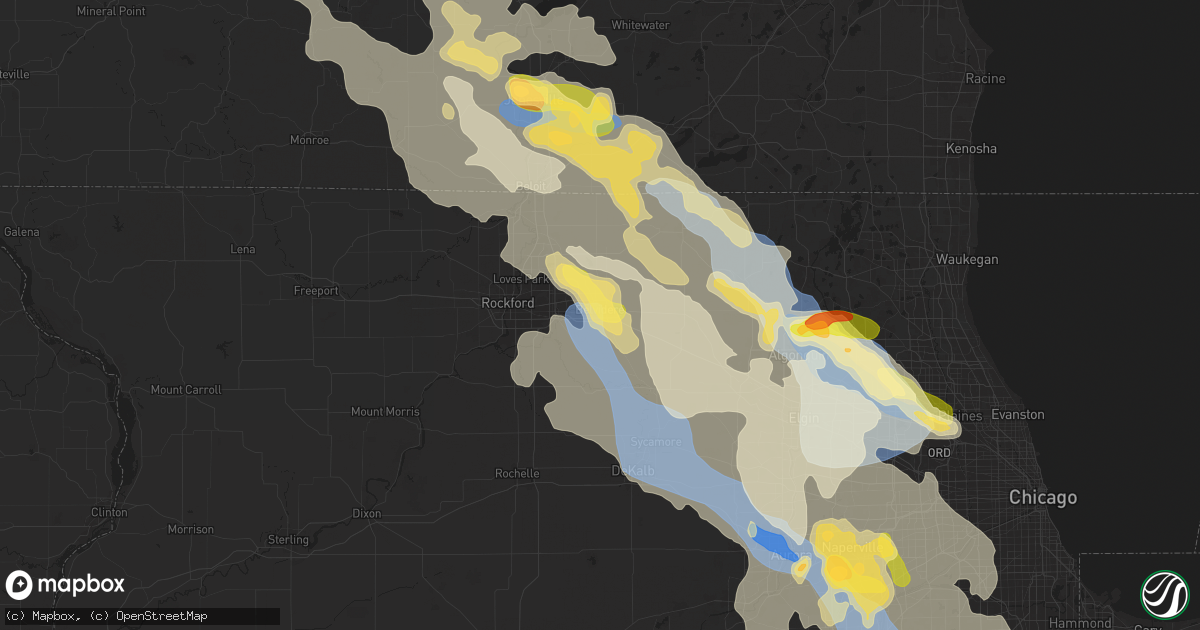 Hail map in Belvidere, IL on August 16, 2025