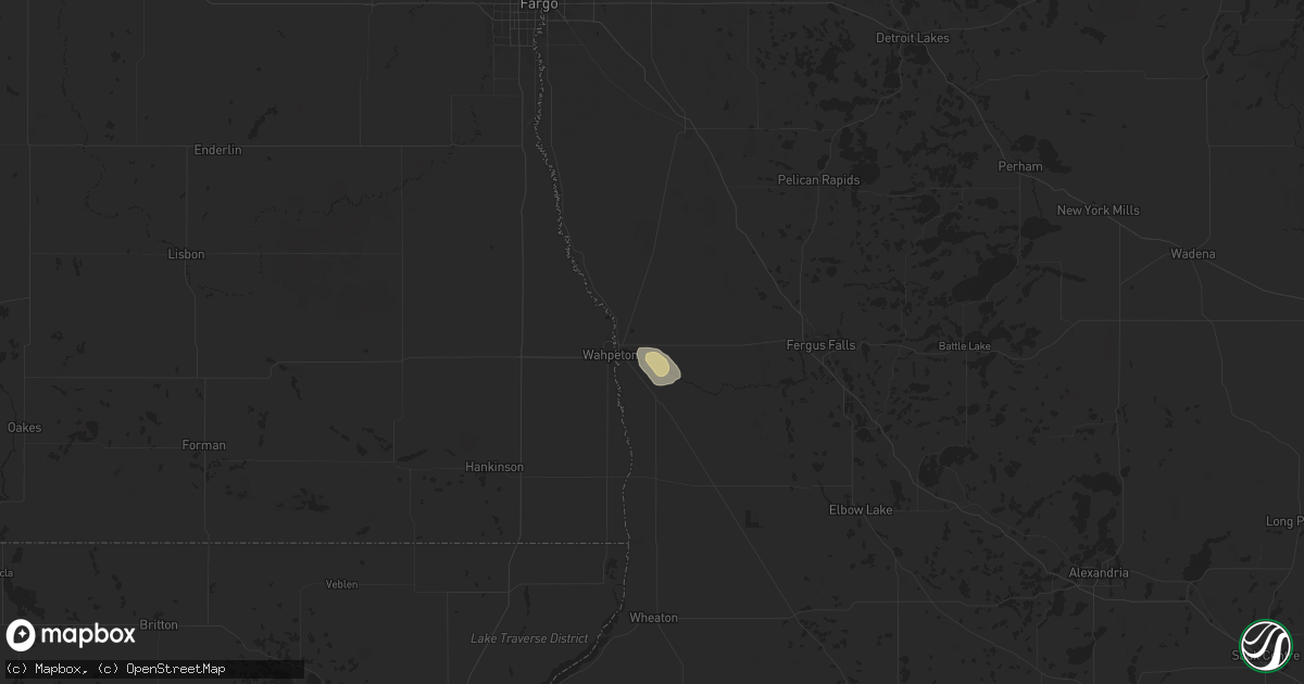 Hail map in Breckenridge, MN on August 16, 2025