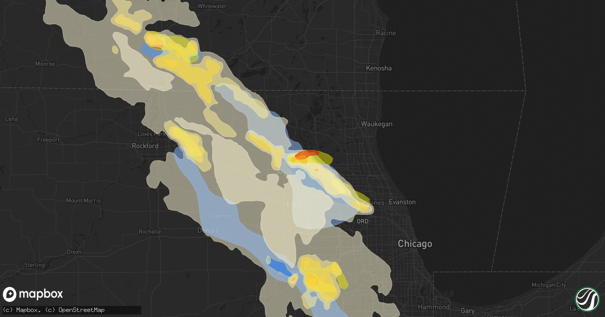 Hail map in Cary, IL on August 16, 2025