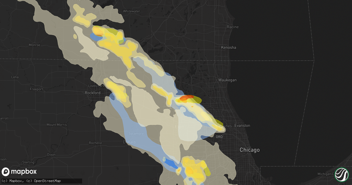Hail map in Crystal Lake, IL on August 16, 2025
