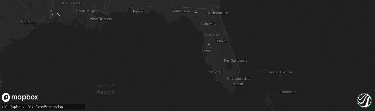 Hail map in Florida on August 16, 2025