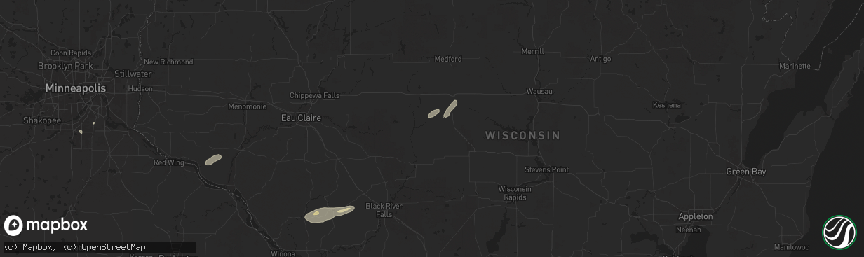 Hail map in Loyal, WI on August 16, 2025