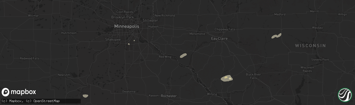 Hail map in Maiden Rock, WI on August 16, 2025