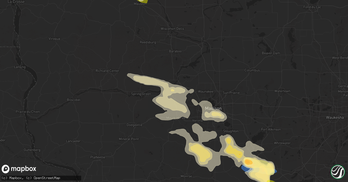 Hail map in Mazomanie, WI on August 16, 2025