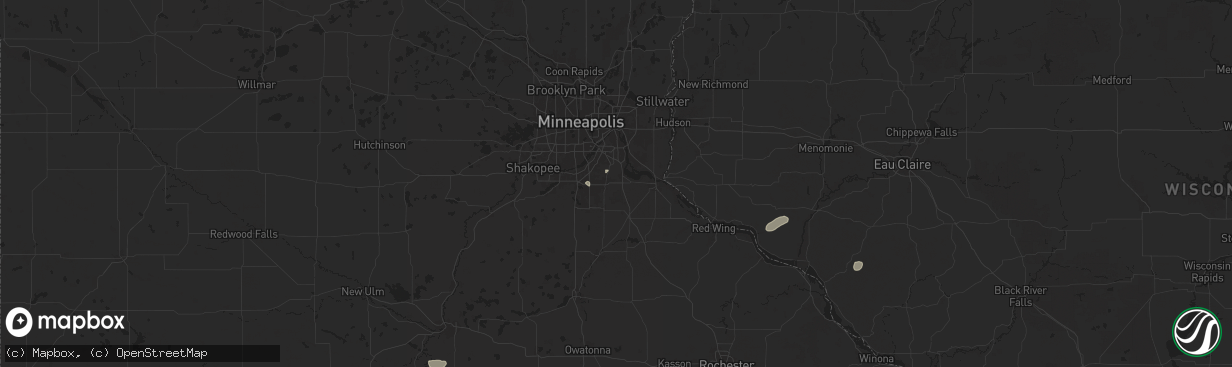 Hail map in Rosemount, MN on August 16, 2025