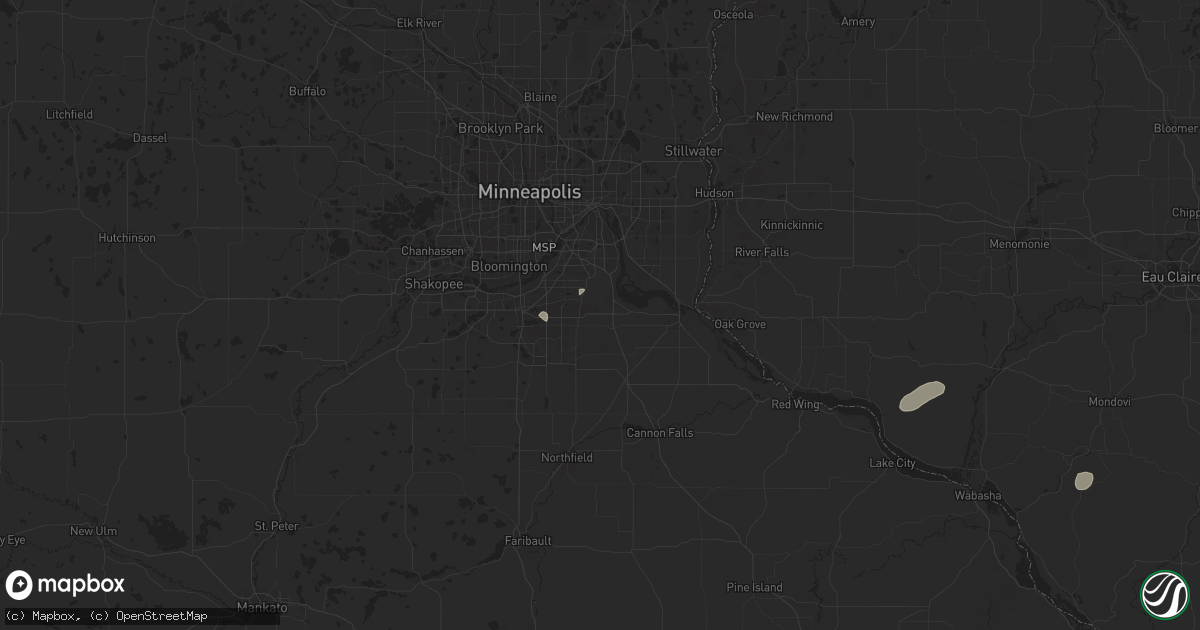 Hail map in Rosemount, MN on August 16, 2025