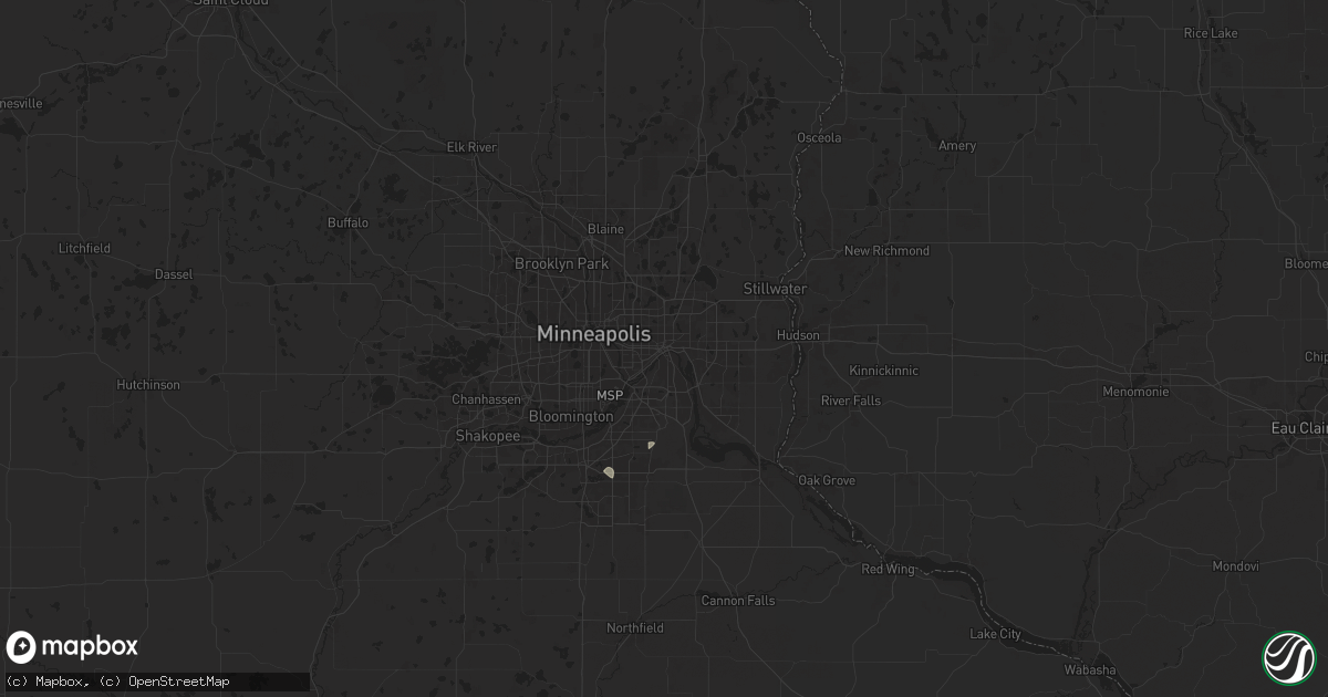 Hail map in Saint Paul, MN on August 16, 2025