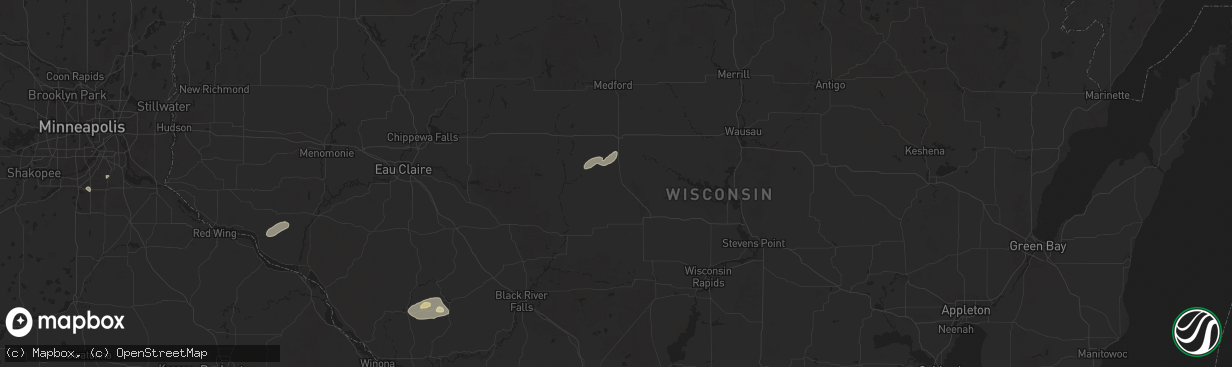 Hail map in Spencer, WI on August 16, 2025