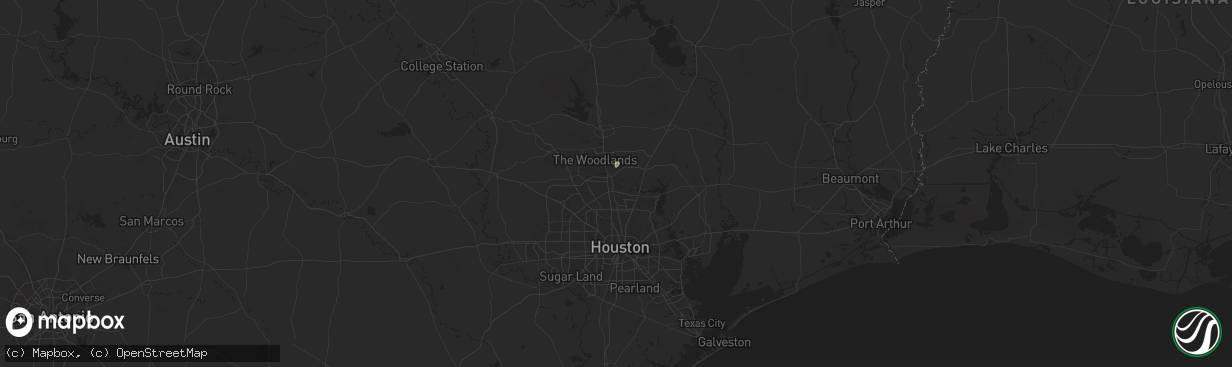 Hail map in Spring, TX on August 16, 2025