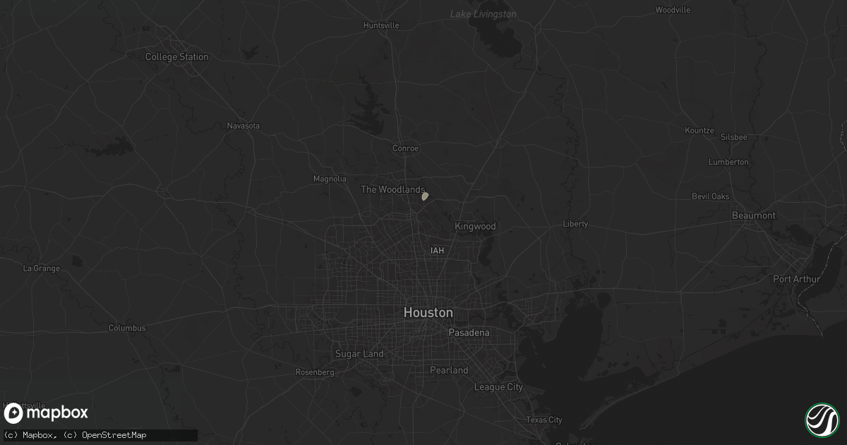 Hail map in Spring, TX on August 16, 2025