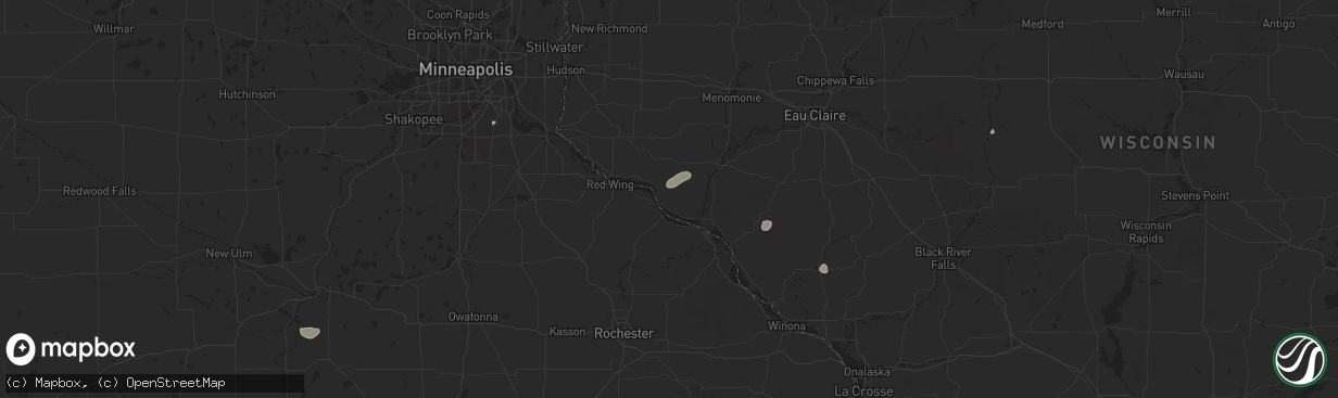 Hail map in Stockholm, WI on August 16, 2025