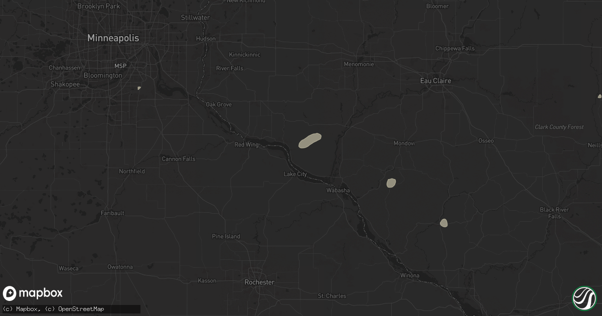 Hail map in Stockholm, WI on August 16, 2025