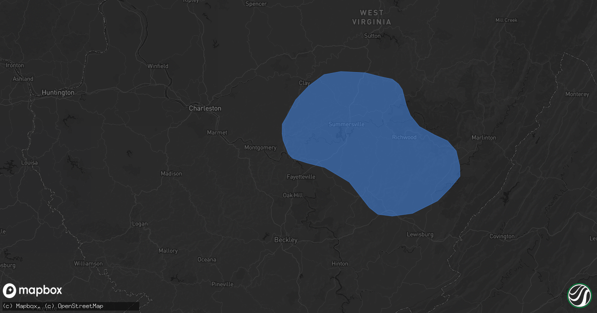 Hail map in Ansted, WV on August 16, 2026