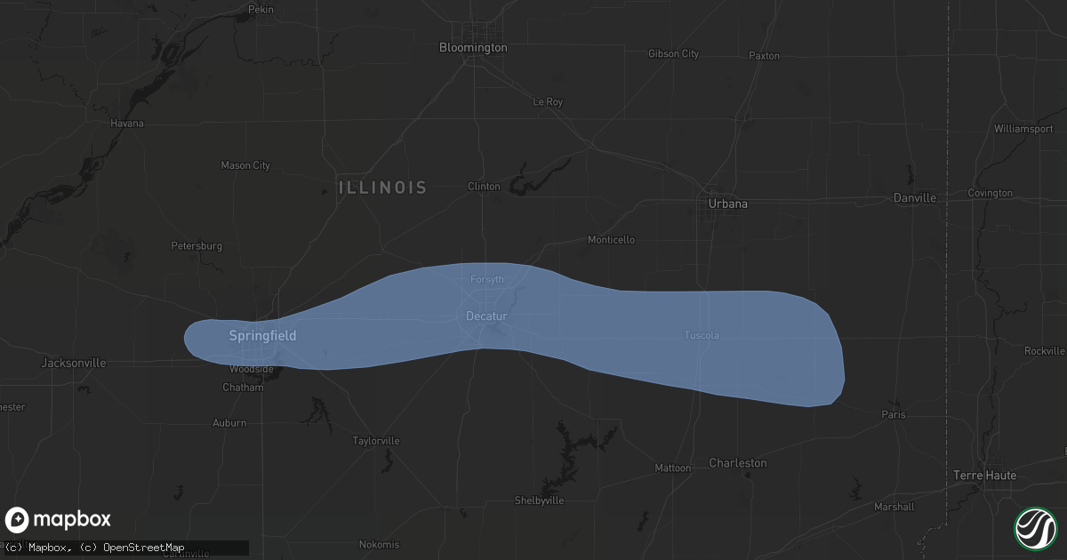 Hail map in Argenta, IL on August 16, 2026