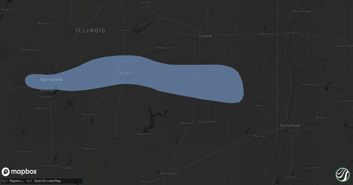 Hail map in Arthur, IL on August 16, 2026