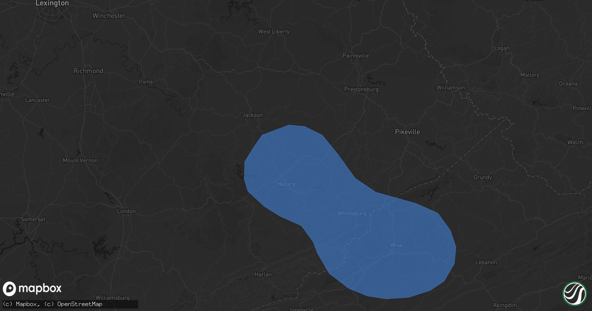 Hail map in Ary, KY on August 16, 2026