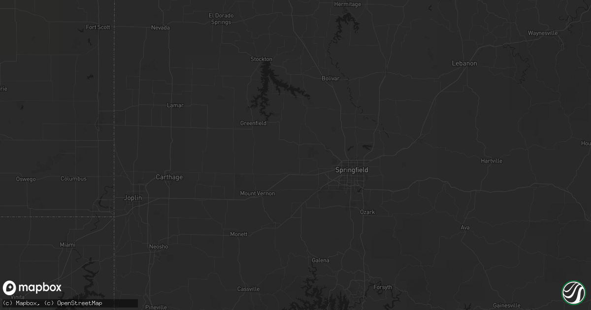 Hail map in Ash Grove, MO on August 16, 2026