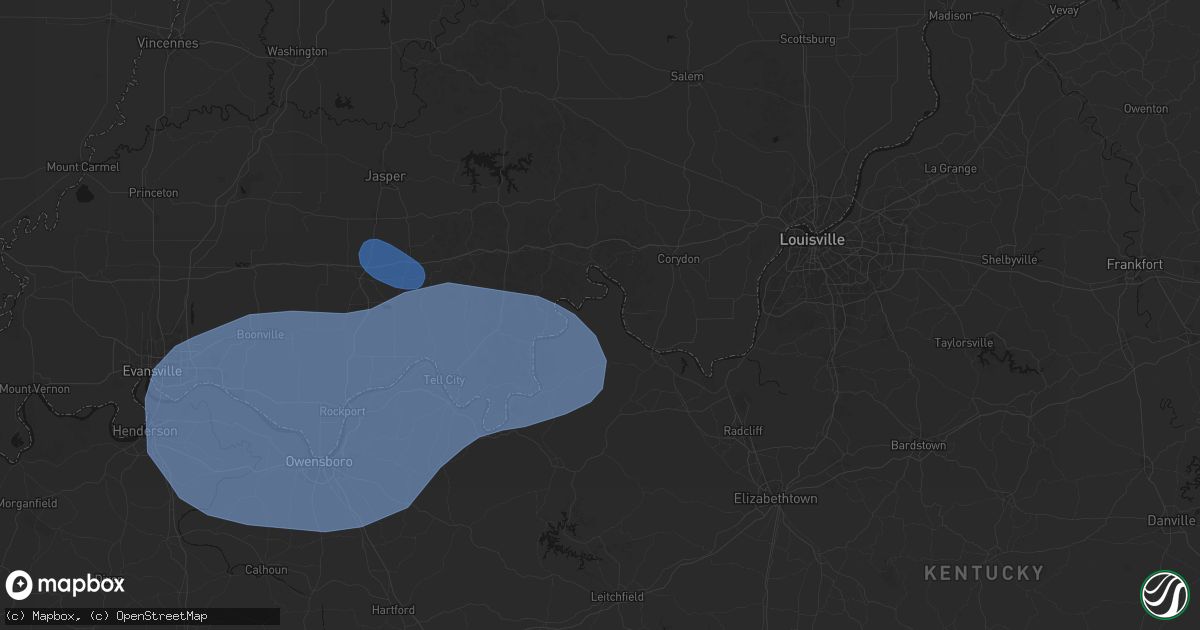 Hail map in Battletown, KY on August 16, 2026