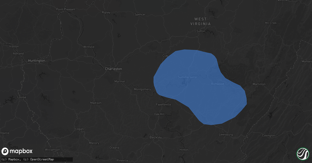 Hail map in Belva, WV on August 16, 2026