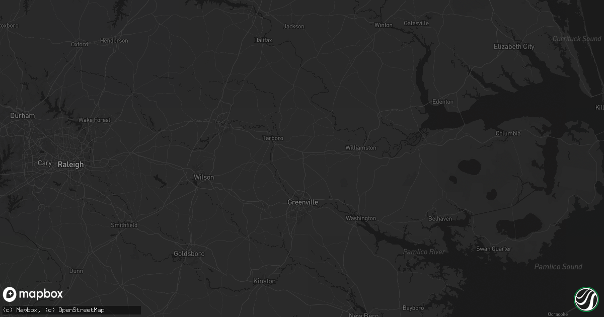 Hail map in Bethel, NC on August 16, 2026