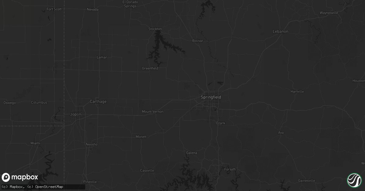 Hail map in Bois D Arc, MO on August 16, 2026