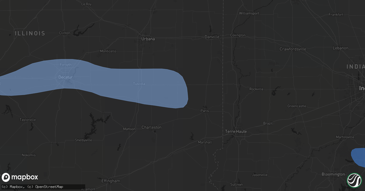 Hail map in Brocton, IL on August 16, 2026