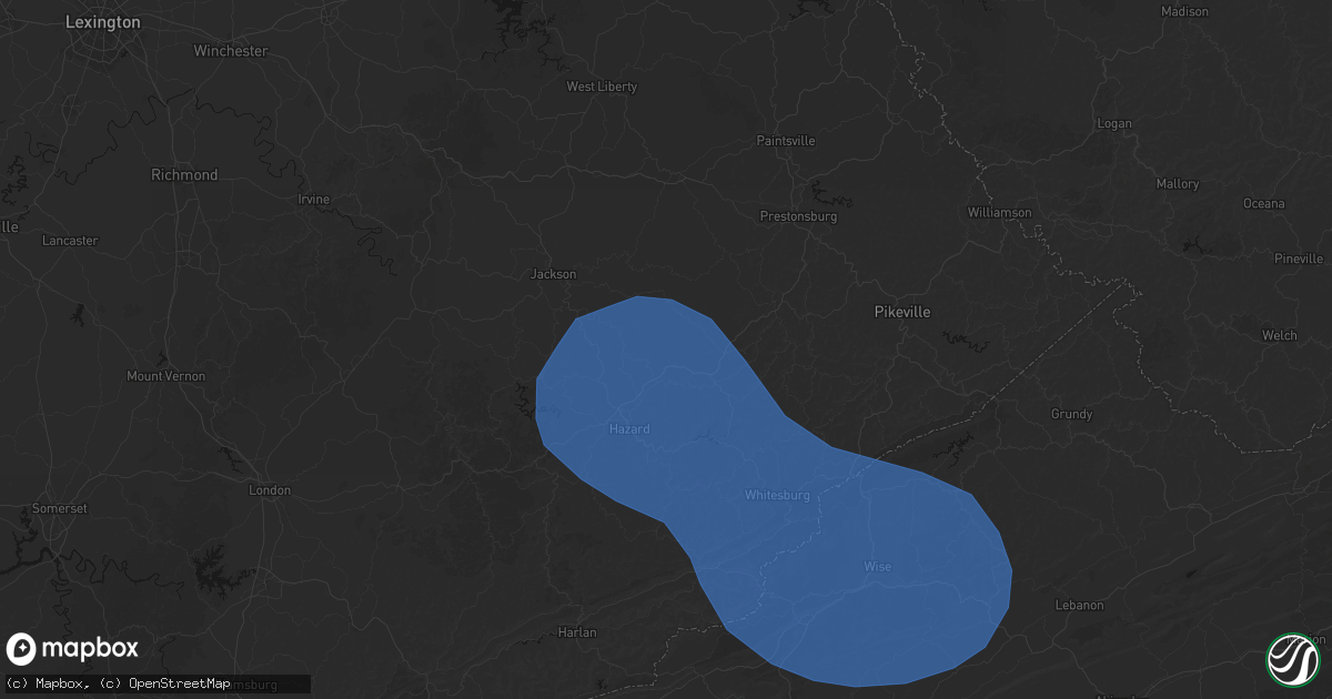 Hail map in Bulan, KY on August 16, 2026