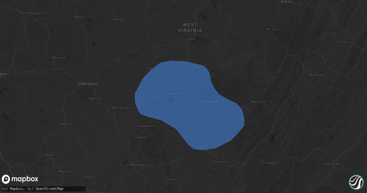 Hail map in Canvas, WV on August 16, 2026
