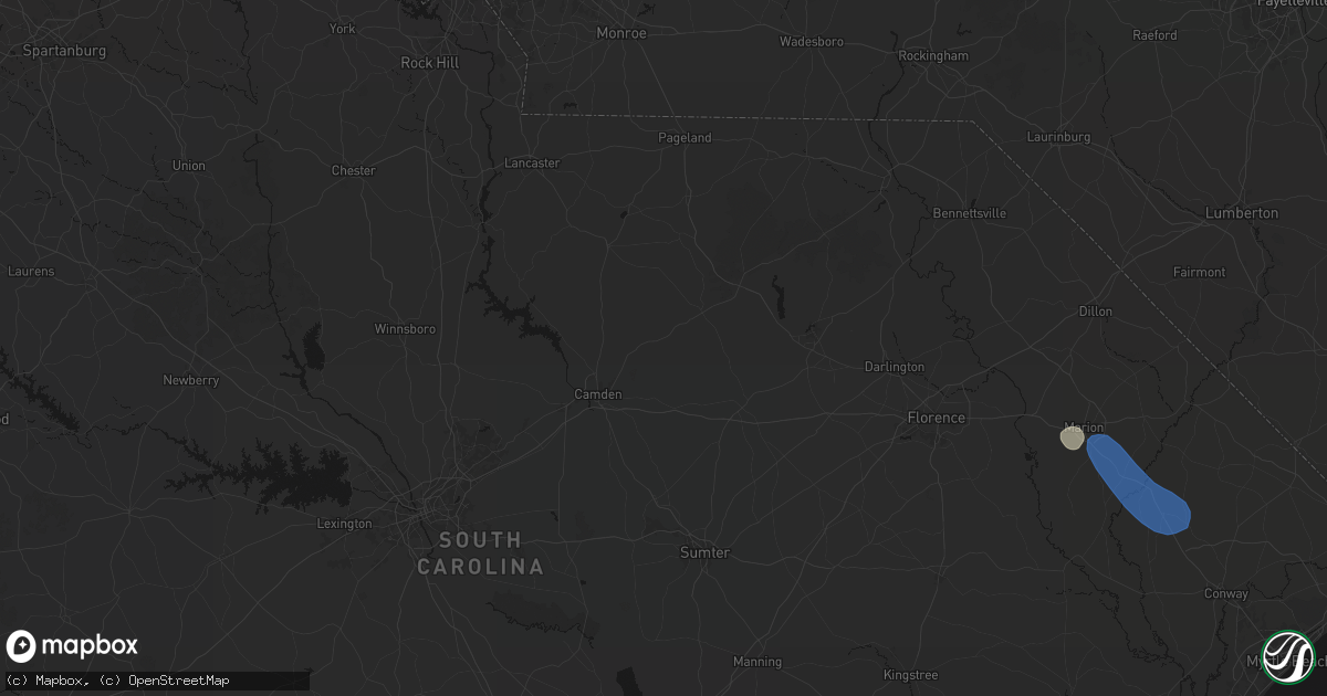 Hail map in Cassatt, SC on August 16, 2026