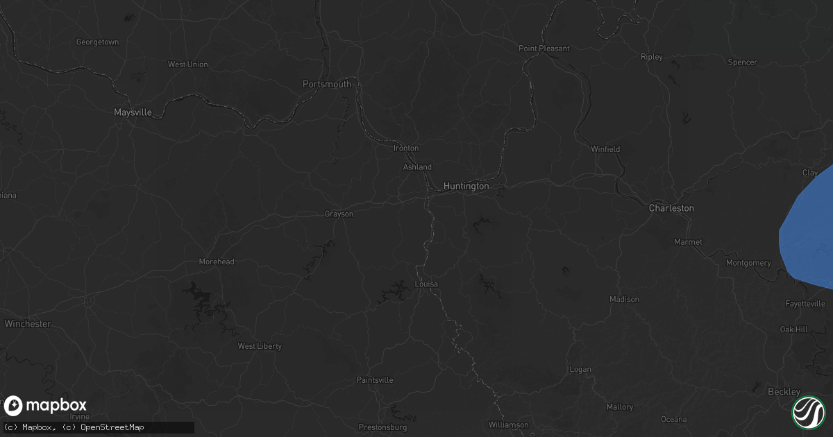 Hail map in Catlettsburg, KY on August 16, 2026