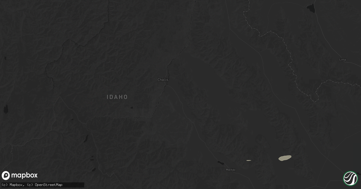 Hail map in Challis, ID on August 16, 2026