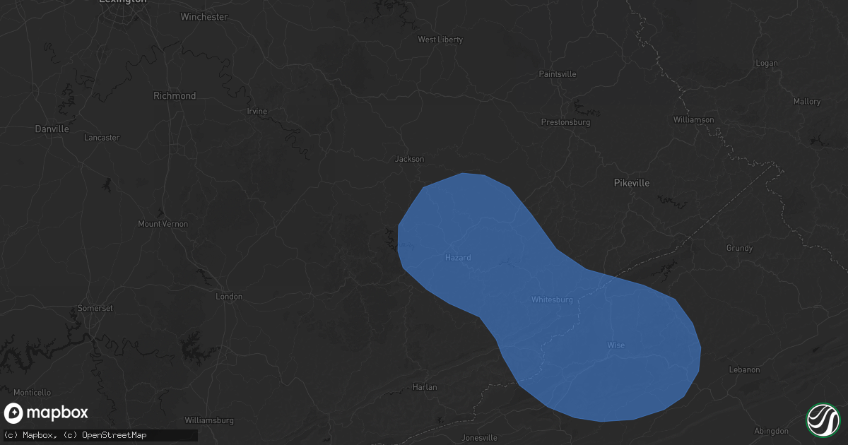 Hail map in Chavies, KY on August 16, 2026