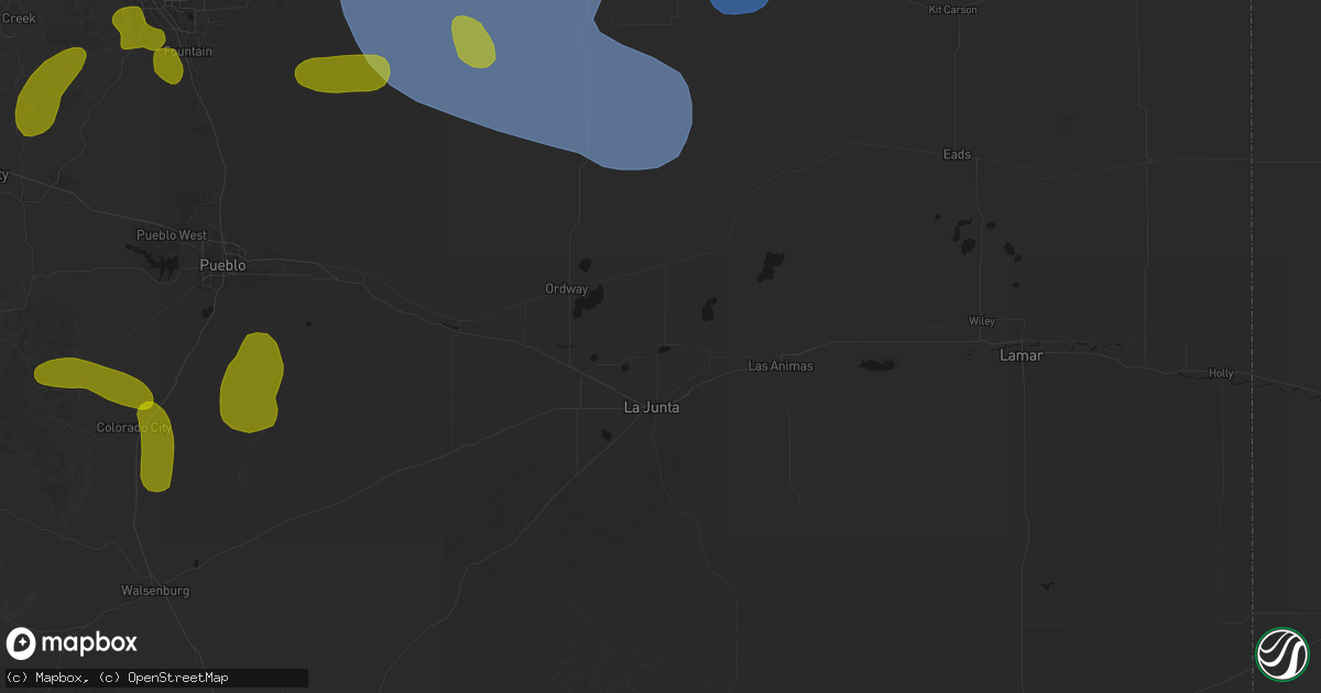 Hail map in Cheraw, CO on August 16, 2026