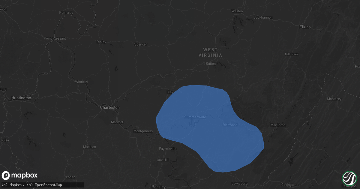 Hail map in Clay, WV on August 16, 2026