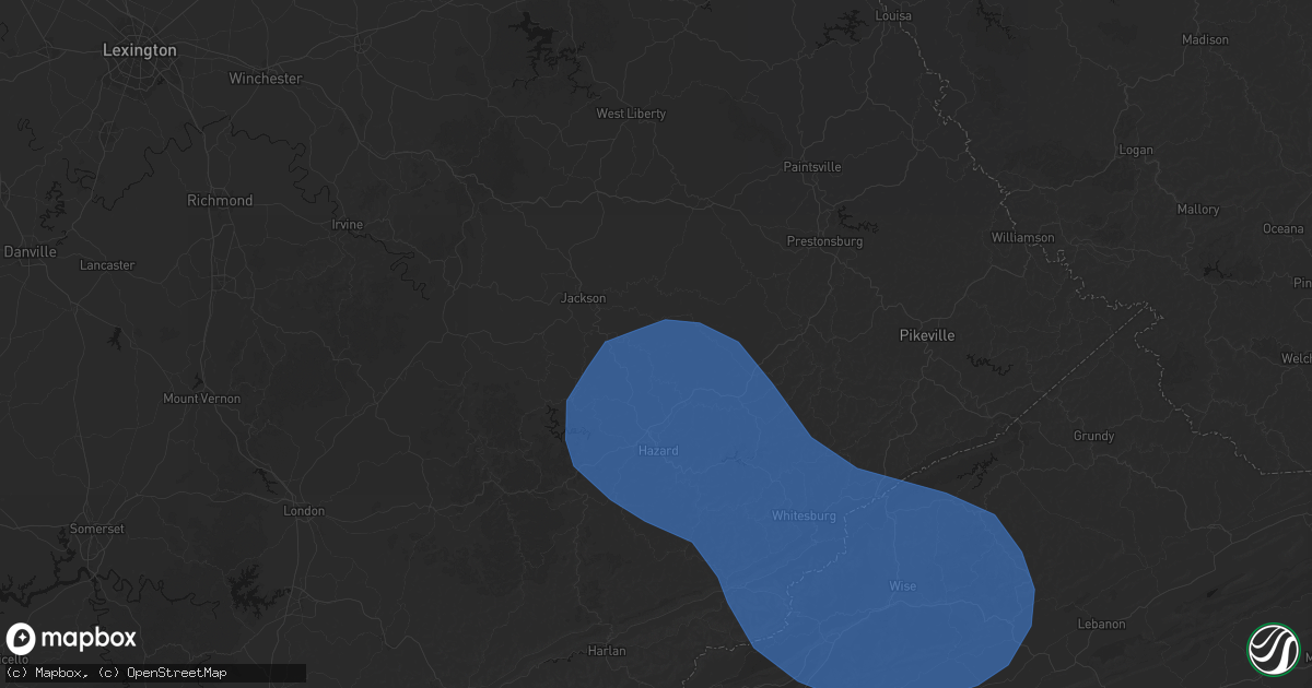 Hail map in Clayhole, KY on August 16, 2026