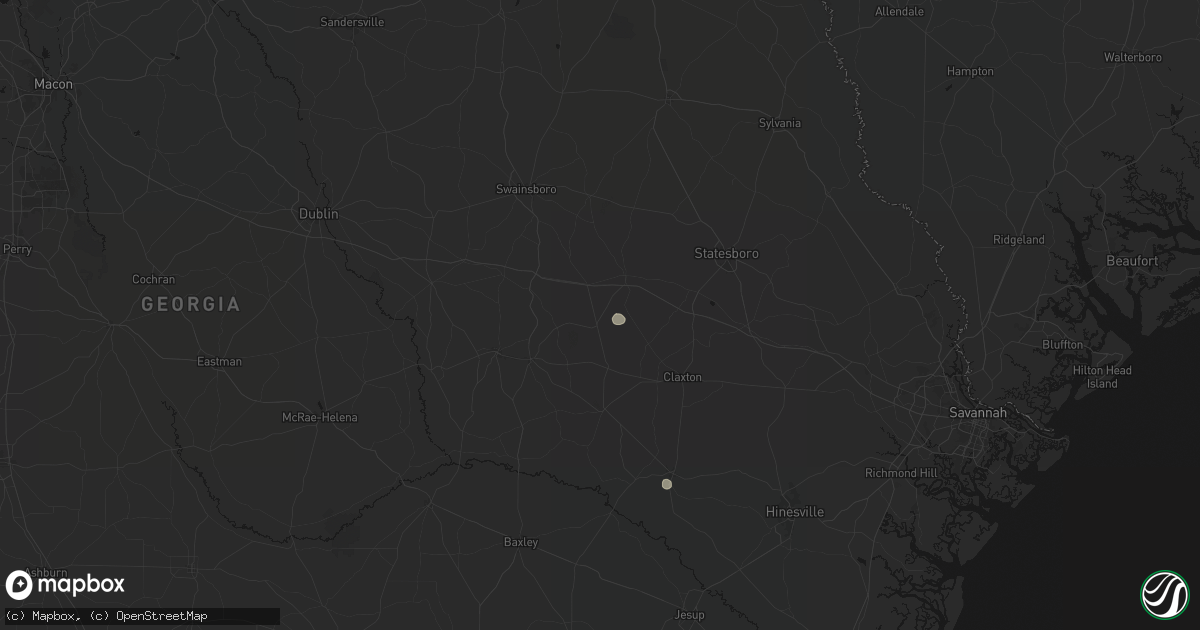 Hail map in Cobbtown, GA on August 16, 2026