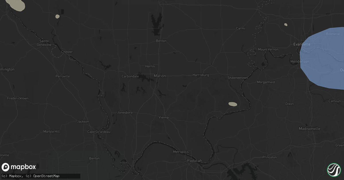 Hail map in Creal Springs, IL on August 16, 2026