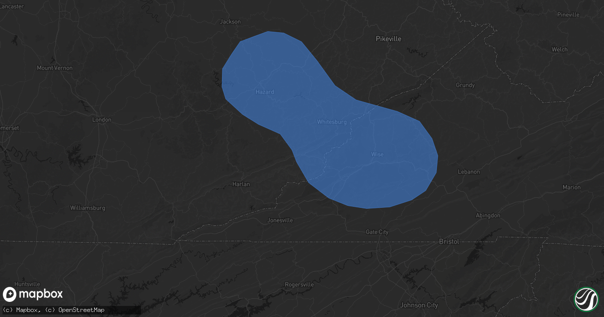 Hail map in Cumberland, KY on August 16, 2026