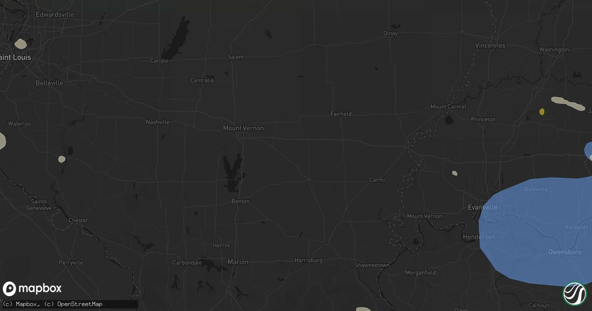 Hail map in Dahlgren, IL on August 16, 2026