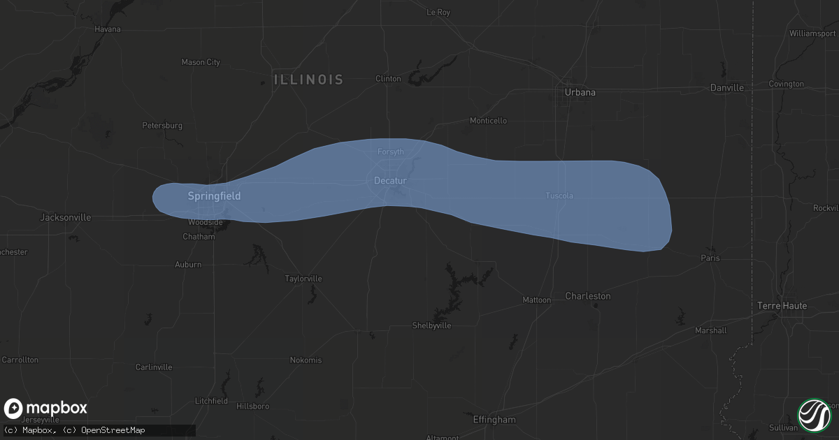 Hail map in Dalton City, IL on August 16, 2026