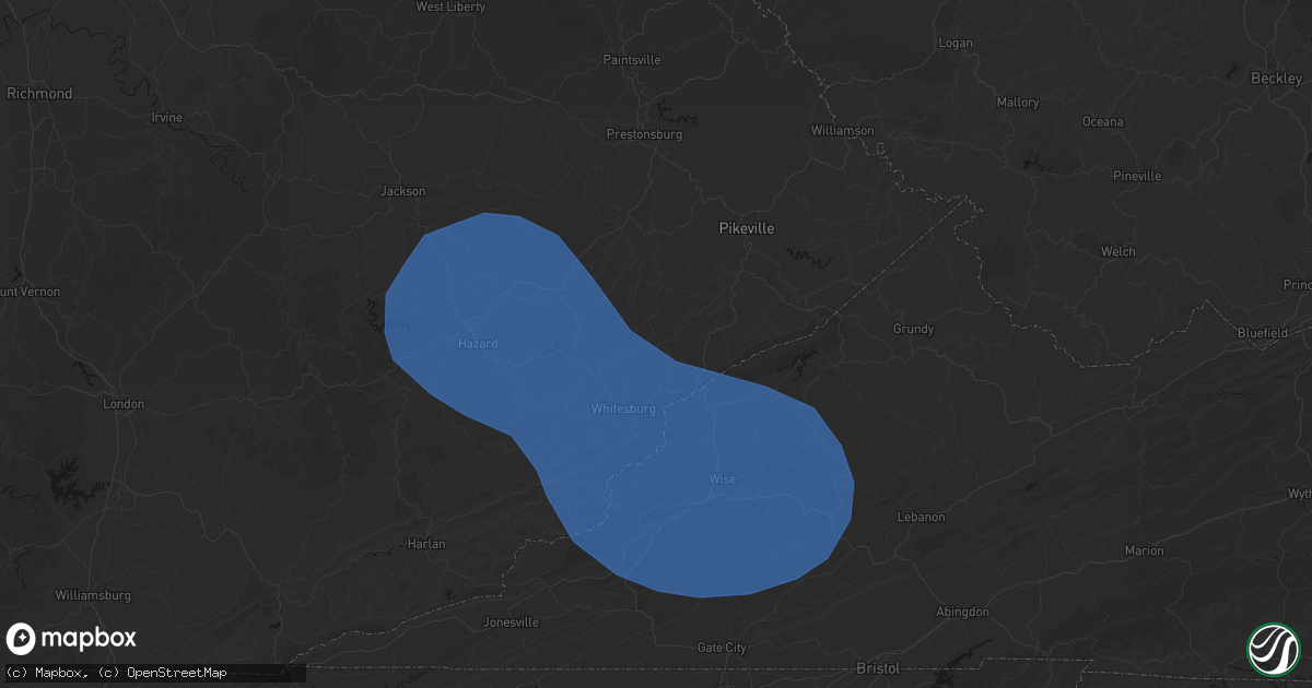 Hail map in Deane, KY on August 16, 2026