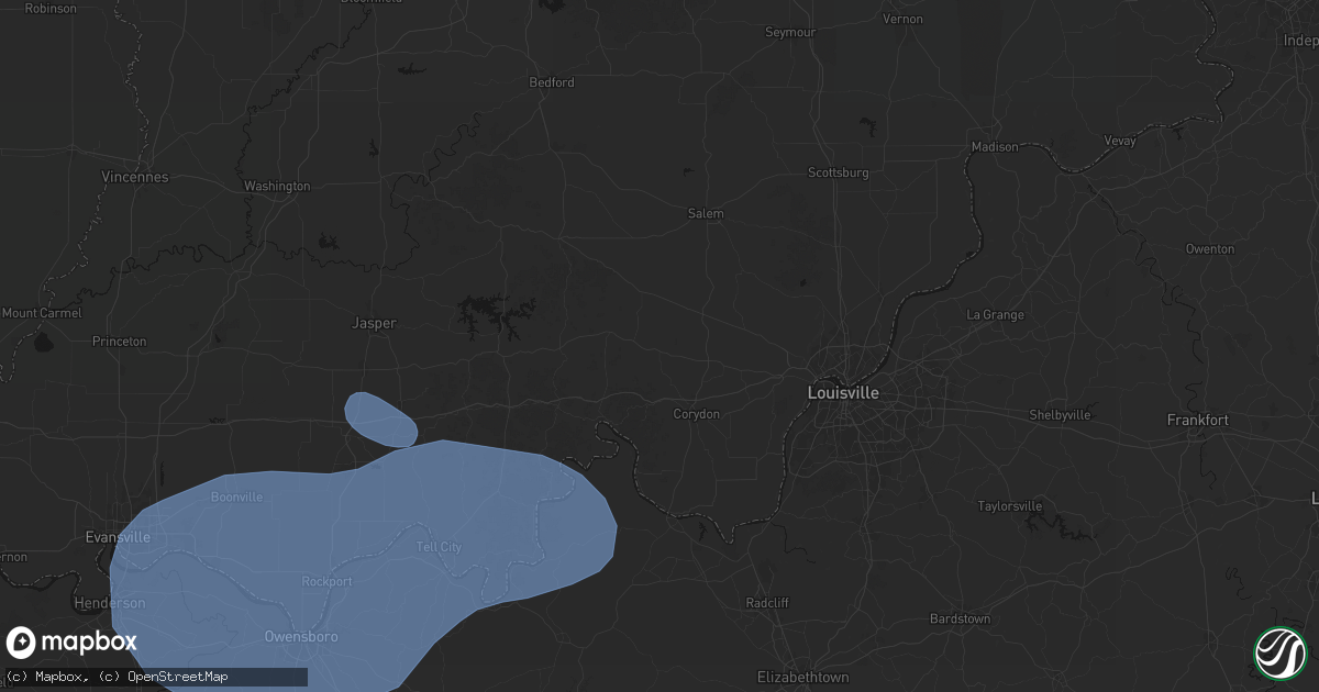 Hail map in Depauw, IN on August 16, 2026