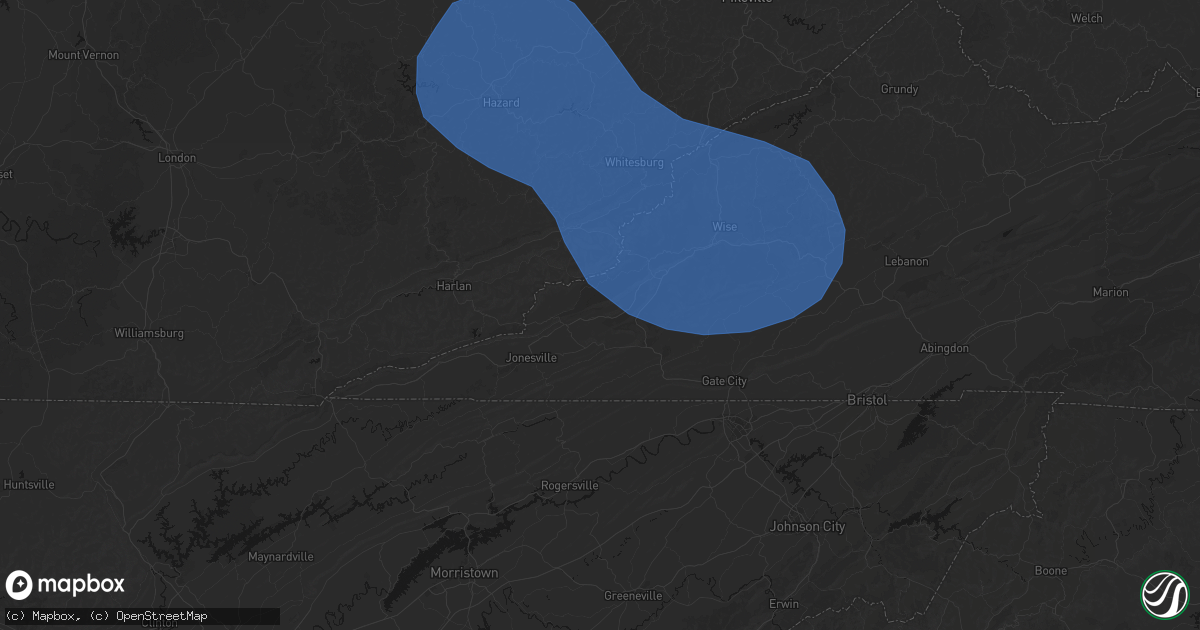 Hail map in Dryden, VA on August 16, 2026