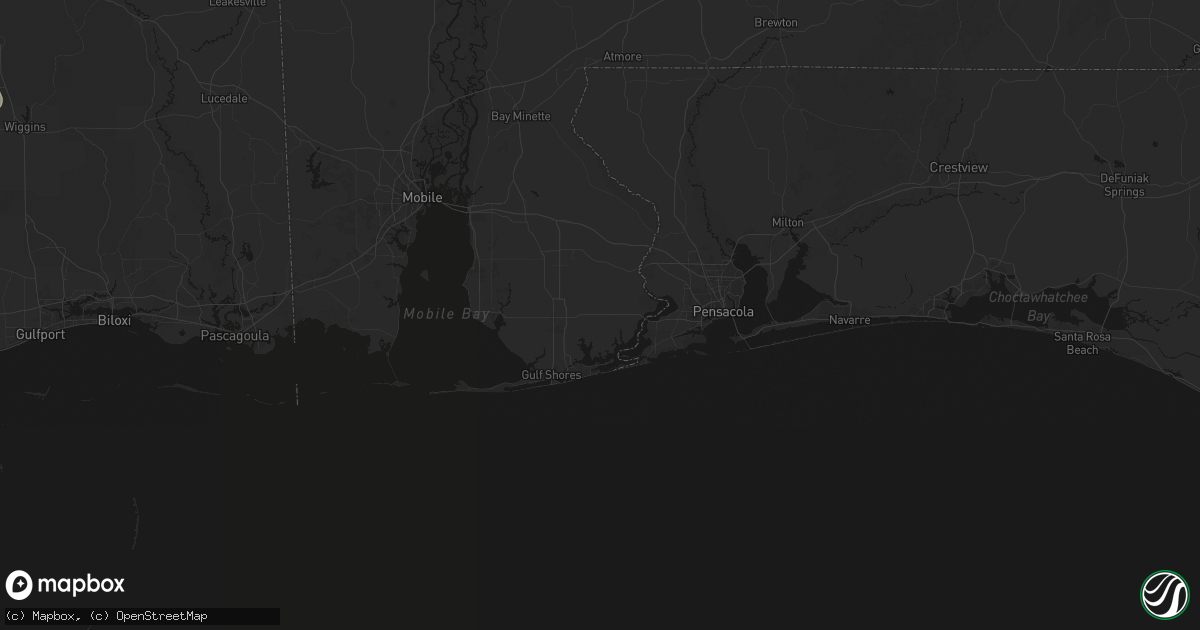 Hail map in Elberta, AL on August 16, 2026